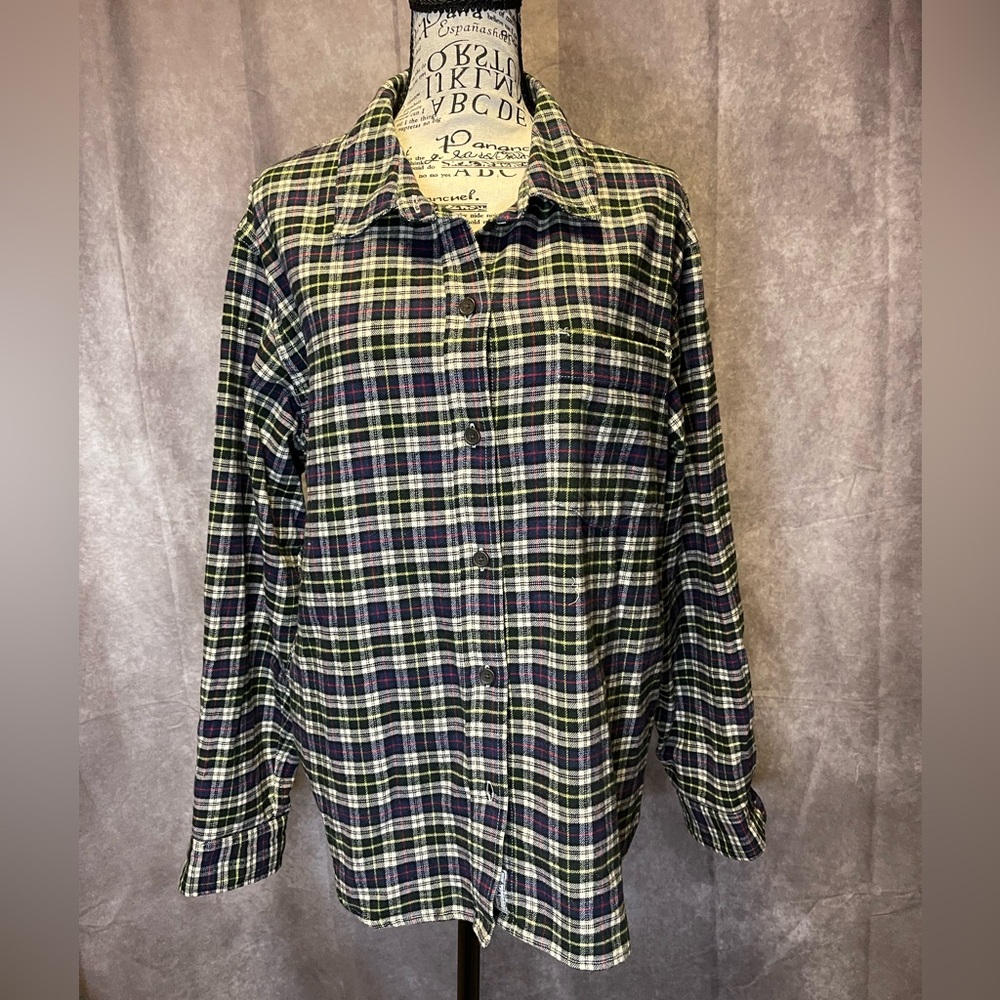 Women’s Alpine Design XL Green Plaid Button-Down Shirt